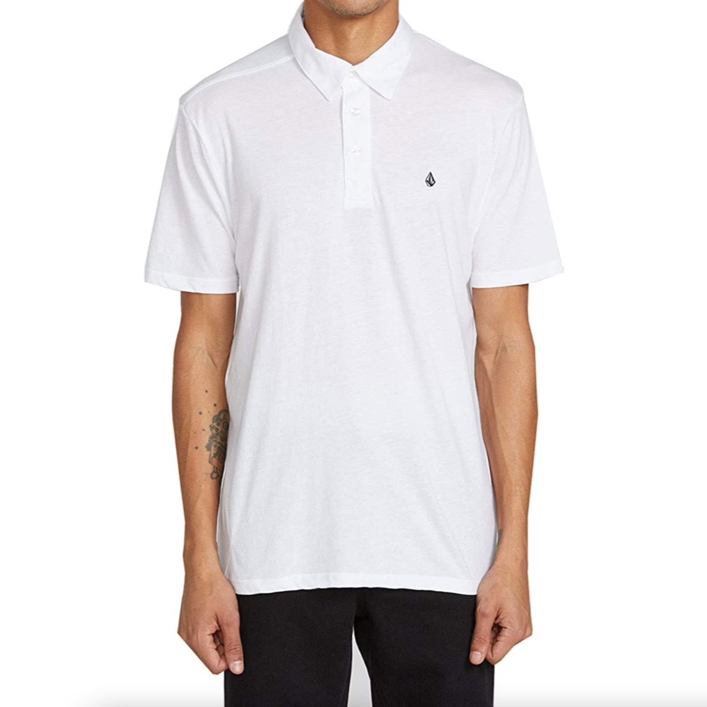 Volcom Mens BANGER POLO Top Shirt in White Wht